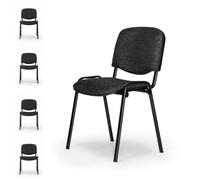 Topsit Silla de visita apilable fabricada en Italia - Silla ergonómica para conferencias y sala de espera, silla tapizada moderna para oficina, práctica y reunión - antracita