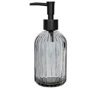 Topsky Dispensador de Jabón de 400 ml, Diseño Elegante en Cristal Negro y Plástico Bomba, para Cocina y Baño, Ideal para Detergente de Lavavajillas y Jabón Líquido (Gris)