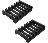 Topsky Paquete de 2 jaboneras de Silicona con Soporte de jabón de Drenaje autovaciante para Cocina, Ducha, baño (Negro)