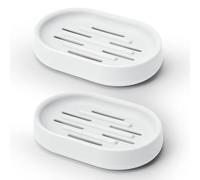 Topsky Paquete de 2 jaboneras, Soporte de jabón Blanco, ahorrador de jabón