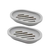 Topsky Paquete de 2 jaboneras, Soporte para jabón, Protector de jabón, fácil Limpieza, seco, para Uso en baño, Cocina y Ducha (Gris)
