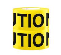 TopSoon Caution - Cinta de barricada no adhesiva para construcción, decoración de fiesta de Halloween (2 unidades, precaución amarilla, 1000 pies)