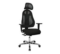 Topstar Free Art - Silla de Escritorio ergonómica con reposabrazos y reposacabezas Ajustables en Altura, Color Negro y Negro