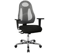 TOPSTAR Free Art - Silla de Escritorio ergonómica con Respaldo de diseño, Incluye reposabrazos Ajustables en Altura, Tela, Color Gris Claro y Negro