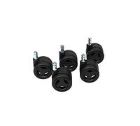 Topstar Ruedas giratorias para suelo duro, para silla giratoria (juego = 5 ruedas), diseño de radios, apto para Sitness RS, plástico, negro, diámetro del pasador 11 mm, diámetro del rollo 65 mm, 6,5 x