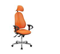 TOPSTAR Silla de Oficina Open Point SY con reposabrazos de Altura Regulable y reposacabezas, Color Naranja