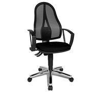 TOPSTAR Silla de Oficina Point 60 Net con reposabrazos fijos, Color Negro