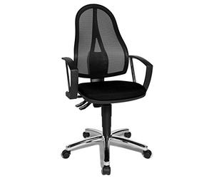 TOPSTAR Silla de Oficina Point 60 Net con reposabrazos fijos, Color Negro