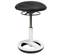 TOPSTAR Sitness Bob SU43BR0 - Taburete (pie de Aluminio con reposapiés, tapicería de Tela), Color Blanco Lacado