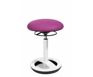 TOPSTAR Sitness High Bob - Taburete de pie (49-70 cm, Aluminio Lacado en Blanco, Funda de Tela), Color Morado