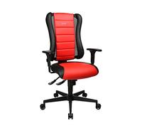 Topstar Sitness RS - Silla de Oficina o Gaming, con reposabrazos, Tela, Color Rojo y Negro, 60 x 68 x 120 cm