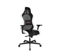TOPSTAR Sitness RS Sport Plus Continental - Silla de Oficina (Piel sintética, Incluye reposabrazos, cojín Lumbar), Color Blanco y Negro
