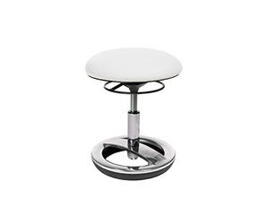 TOPSTAR SU89BR3 Sitness Bobby - Taburete para niños, Altura Baja: 38-46 cm, pie de Aluminio Pulido, Funda de Tela, Color Blanco