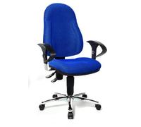 TOPSTAR Wellpoint 10 Deluxe - Silla de Oficina ergonómica con reposabrazos de Altura Ajustable, Funda de Tela, Color Azul