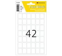 TopStick 2202 Etiquetas multiusos mini, paquete de 10 (16 x 22 mm, 150 hojas, papel, mate) autoadhesivas, pegatinas universales permanentes para rotulación a mano, 6300 adhesivos blancas