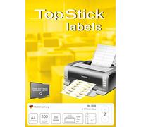 TopStick 8656 - Etiquetas autoadhesivas para CD y DVD A4 (Ø 117 mm, papel MAXI) 100 hojas, 2 etiquetas por hoja, 200 etiquetas, para impresoras inkjet y láser