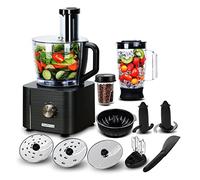 TopStrong Procesador de Alimentos, 800W Robot de Cocina, 3 Velocidades y Pulse, Recipiente de 2L, Incluye 3 Discos de Corte, Picadora, Amasadora y Batidor