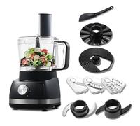 TopStrong Procesador de Alimentos, 800W Robot de Cocina, 3 Velocidades y Pulse, Recipiente de 2L, Incluye 3 Discos de Corte, Picadora, Amasadora y Batidor