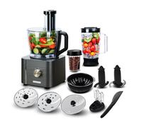 TopStrong Procesador de Alimentos Multifunción, 800W Robot de Cocina, Compacto, Recipiente de 2L, Incluye 3 Discos de Corte, Picadora, Amasadora y Batidor