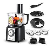TopStrong Procesador de Alimentos Multifunción, 800W Robot de Cocina, Compacto, Recipiente de 2L, Incluye 3 Discos de Corte, Picadora, Amasadora y Batidor