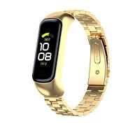 TopTen Correa de repuesto de acero inoxidable para reloj compatible con Samsung Galaxy Fit 2 SM-R220 Activity Tracker, Acero inoxidable,
