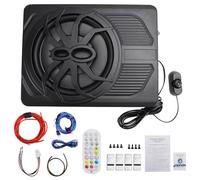 Topteng 10" 12V Slim Under Seat Powered Car Subwoofer with 1200W MAX Power, Built-in Amplifier, Hi/Lo Input, App Control and Colour Light, Apto para Car, Truck, SUV, MPV