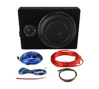 Topteng 8" 12V 600W Car Subwoofer Under-Seat Amplifier Speaker, 200W RMS Power, 4Ω Impedance, Wood and Flannelette Material, Full Frequency Audio Sub Woofer Slim Box with 3 inch Tweeter for 12V Models