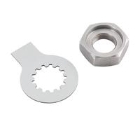 Topteng Kit Tuerca/Arandela piñón para Yamaha R6 1999-2006 | YZF 600 Thundercat, para YZF 1000 Thunderace/TDM 850, M18x1mm acero plateado