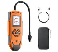 TopTes Detector De Gas Recargable PT-990 con Sonda Flexible de 28 cm, Rango de Detección 0-10,000 ppm, Registro de Datos y 3 Tipos de Alarma, Detector de Fugas de Gas para Propano, Metano - Naranja