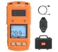 TopTes Guard-756 Monitor de O2 Mejorado Detector de Oxígeno Portátil, Respuesta de 0,5s, Recargable, con Alarmas de Vibración, Visuales & Sonoras, a Prueba de Polvo y Explosiones, para Trabajo y Hogar