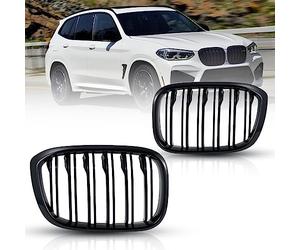 TOPTHAN - Parrillas de rejilla delantera para BMW X3 G01 30i/30i xDrive/M40i xDrive BMW X4 G02 2018-2021, color negro brillante