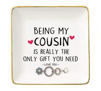 Topthink Being My Cousin Is Really the Only Gift You Need Ceramic Jewelry Holder Ring Dish Trinket Tray Birthday Christmas G