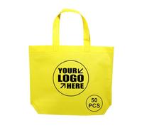 TopTie 50 Bolsas de Compras no Tejidas Personalizadas, Reutilizables, Ideales para comestibles, Compras, Viajes, Bolsa de Transporte