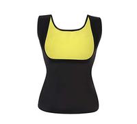 TopTie Camisa de Neopreno Adelgazante para Mujer Entrenador de Cintura Corsé Chaleco Control de Barriga Faja para pérdida de Peso-Negro/Amarillo-M