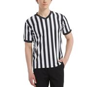 TopTie Camisetas árbitro Disfraz árbitro Manga Corta Deporte Ropa Camiseta Rayas Negras y Blancas