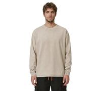 TopTie Camisetas de Manga Larga y Cuello Rojoondo para Hombre, Estilo Oversize con Lavado Vintage para Uso Casual, Beige, M