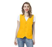 TopTie Chaleco de Trabajo Hombre y Mujer Unisex, Chalecos para Actividad de Voluntariado, Uniforme de Supermercado, Amarillo, M