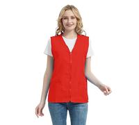 TopTie Chaleco Trabajo Uniforme de Camarero Chaleco de Voluntario para Mujer y Hombre Adulto Rojo M