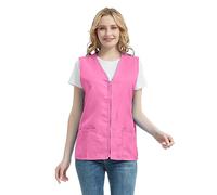TopTie Chaleco Trabajo Uniforme de Camarero Chaleco de Voluntario para Mujer y Hombre Adulto Rosa S
