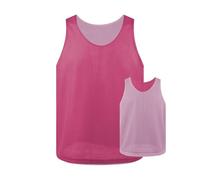 TopTie Chalecos de entrenamiento reversibles de dos lados chaleco deportivo de fútbol, Pinnies para equipo de fútbol para adultos y niños - blanco/rosa - grande