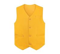 TopTie Chalecos de Vestir para Hombre y Mujer Unisex Chaleco Traje Uniforme de Camarero para Supermercado Empleado y Voluntario Amarillo