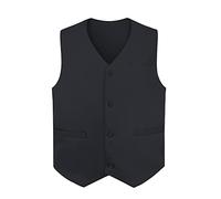 TopTie Chalecos de Vestir para Hombre y Mujer Unisex Chaleco Traje Uniforme de Camarero para Supermercado Empleado y Voluntario Negro