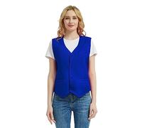 TopTie Chalecos de Vestir para Hombre y Mujer Unisex Chaleco Traje Uniforme de Camarero para Supermercado Empleado y Voluntario Azul