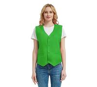 TopTie Chalecos de Vestir para Hombre y Mujer Unisex Chaleco Traje Uniforme de Camarero para Supermercado Empleado y Voluntario Verde