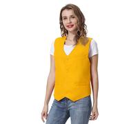 TopTie Chalecos de Vestir para Hombre y Mujer Unisex Chaleco Traje Uniforme de Camarero para Supermercado Empleado y Voluntario Amarillo