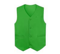 TopTie Chalecos de Vestir para Hombre y Mujer Unisex Chaleco Traje Uniforme de Camarero para Supermercado Empleado y Voluntario Verde