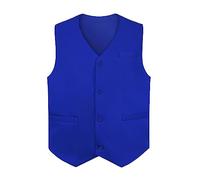 TopTie Chalecos de Vestir para Hombre y Mujer Unisex Chaleco Traje Uniforme de Camarero para Supermercado Empleado y Voluntario Azul