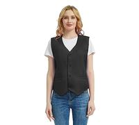 TopTie Chalecos de Vestir para Hombre y Mujer Unisex Chaleco Traje Uniforme de Camarero para Supermercado Empleado y Voluntario Negro