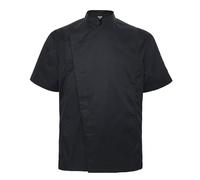 TopTie Chaquetilla Cocinero Unisex Chaqueta de Chef Manga Corta Hostelería Cocina Uniforme con Bosillos para Restaurante Bar