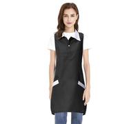 TopTie Delantal de Servidor Uniforme de Ropa de Trabajo sin Mangas Dos Bolsillos para salón de Belleza de Cabello/uñas